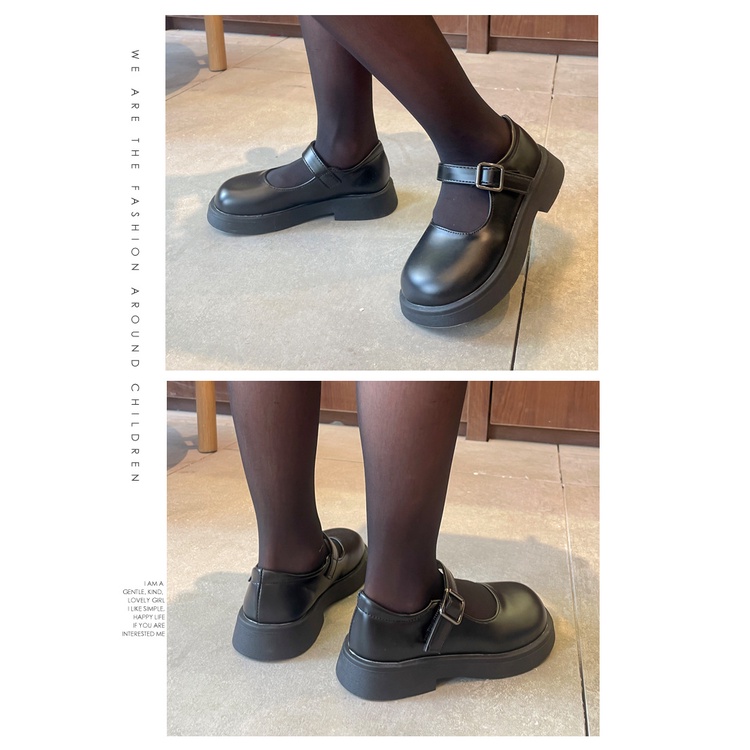 Giày Búp Bê Da PU Đế Bằng Phong Cách Công Chúa Mary Jane Dành Cho Bé Gái Size 23-35