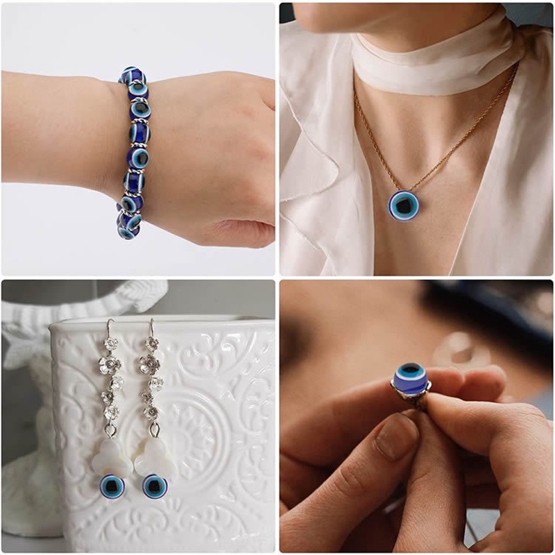 Set 50 Mắt Quỷ Tròn 8mm Làm Trang Sức Thủ Công