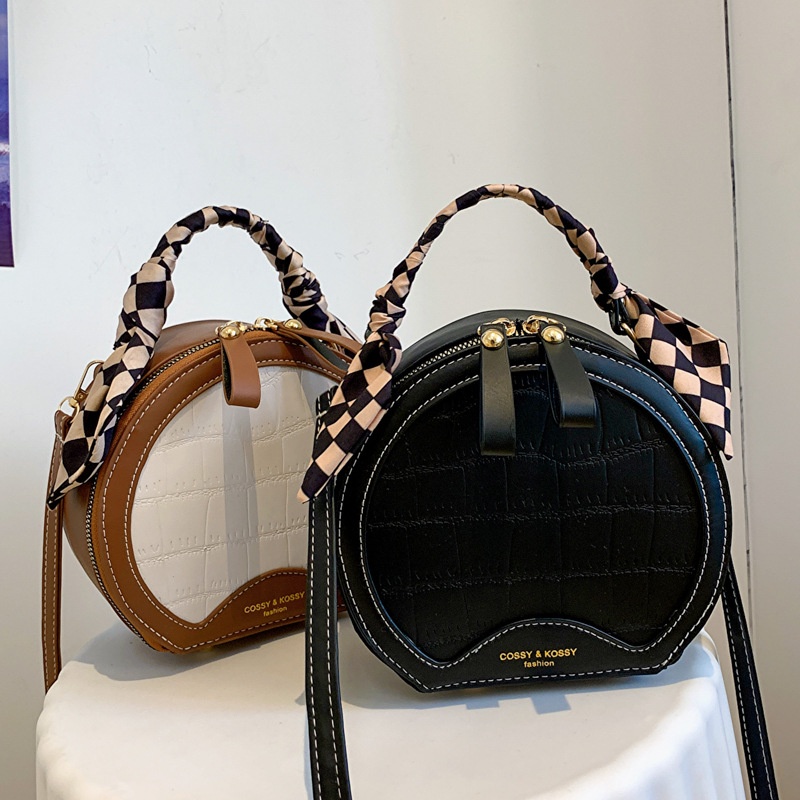 Túi Đeo JASMIN NOIR Chéo Tròn Họa Tiết Da Cá Sấu Thời Trang Cho Nữ