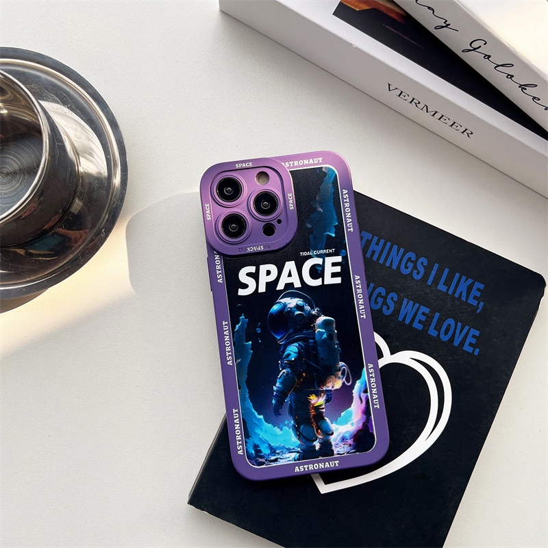 Ốp Điện Thoại Silicon Dẻo Hình Phi Hành Gia Cho iPhone 11 12 13 14 pro max xr x xs max 13 pro max 12 pro max 14 pro