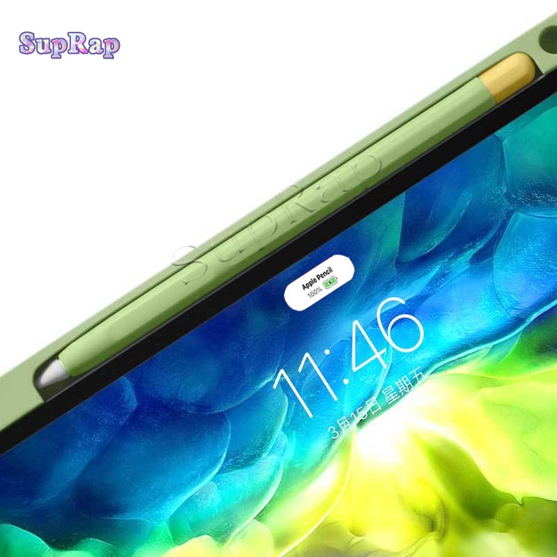 Ốp Máy Tính Bảng Silicon Mềm Siêu Mỏng Có Nút Bấm Lỗ Cho Apple Pencil 2nd Tablet Stylus