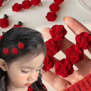 Kẹp Tóc Hoa Hồng Đỏ Dễ Thương Cho Nữ