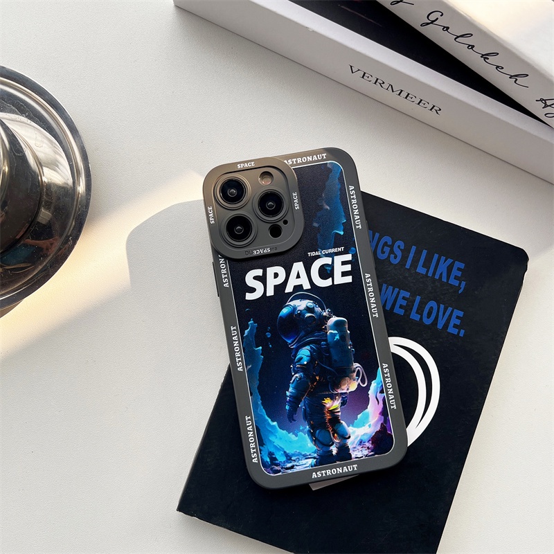 Ốp Điện Thoại Silicon Dẻo Hình Phi Hành Gia Cho iPhone 11 12 13 14 pro max xr x xs max 13 pro max 12 pro max 14 pro