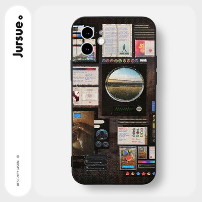 Ốp lưng JURSUE mềm chống bẩn hình độc lạ ngầu đen Cho iPhone 17 16 15 14 13 12 11 Pro Max SE 2020 X XR XS ip 8 7 Plus Y3110