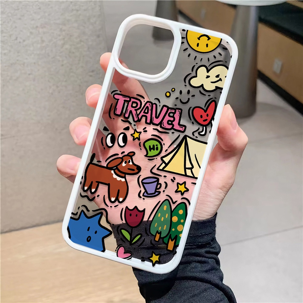 Ốp Điện Thoại Nhựa Acrylic Cứng Trong Suốt Hình Gấu Thỏ Đám Mây Cho iphone 14promax 11 13 12 7Plus X XS Max