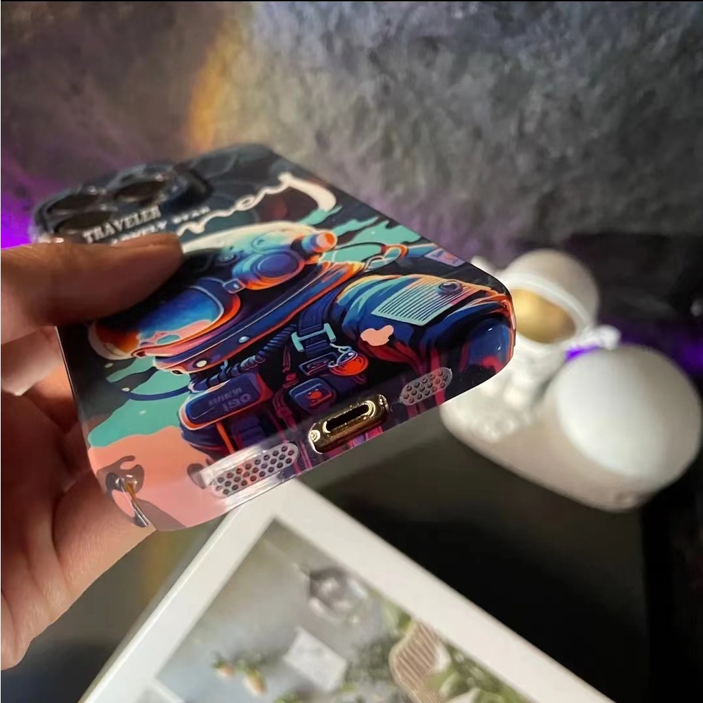 Ốp Điện Thoại PC Cứng Chống Rơi Hình Phi Hành Gia Cho iPhone 14 13 12 11 pro max 14 pro max 13 pro max 12 pro max 11