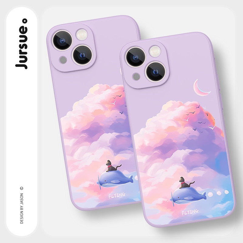 Ốp lưng JURSUE mềm chống sốc hình dễ thương đẹp độc lạ Cho iPhone 14 13 12 11 Pro Max SE 2020 X XR XS 8 7 ip 6S 6 Plus Y3052