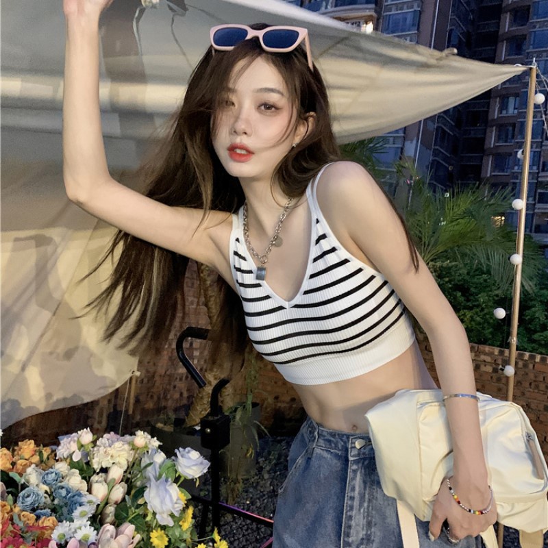 Áo Ngực Thể Thao Kẻ Sọc Cố Định Lưng Đẹp