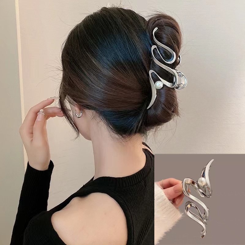 Kẹp Tóc Đính Ruy Băng Kim Loại Phong Cách Hàn Quốc Cho Nữ