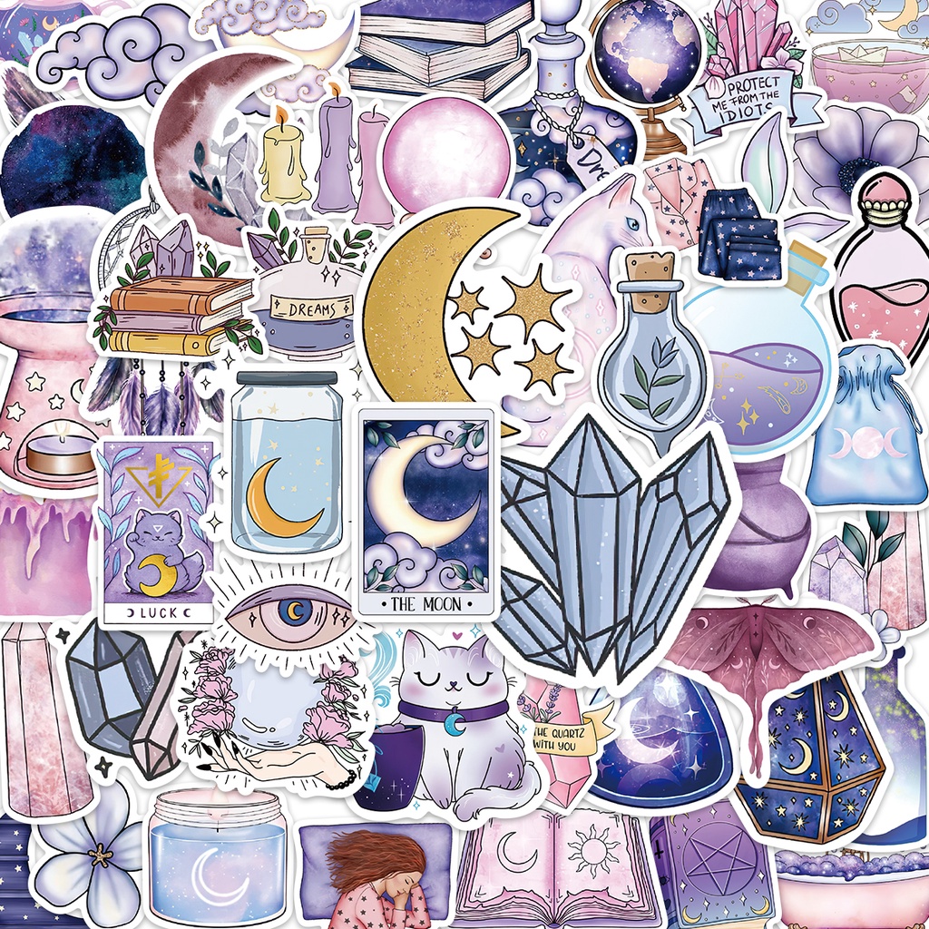 ❉ Set 03 Sticker Dán Trang Trí Phòng Đẹp Mắt ❉ Bộ 50 Sticker Chống Thấm Nước Họa Tiết Doodle Hợp Thời Trang