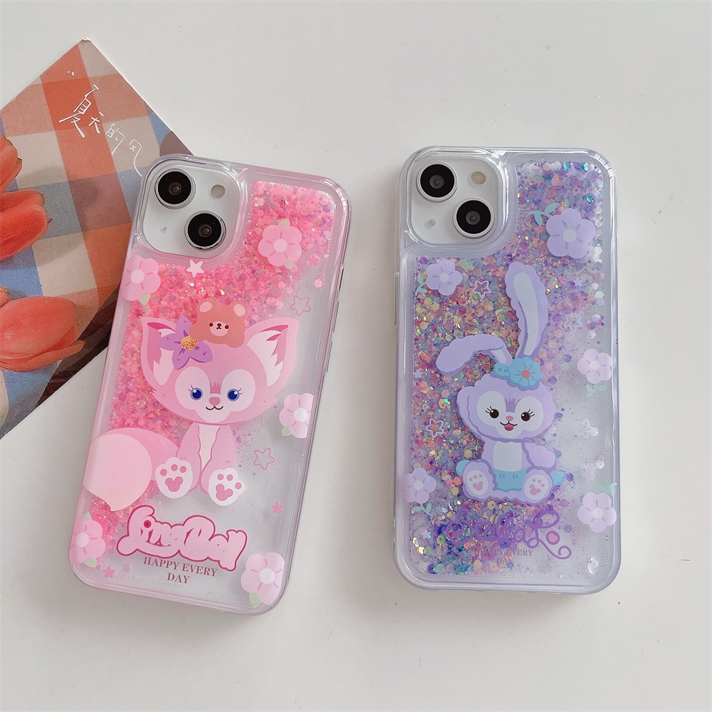 Ốp Điện Thoại Mềm Trong Suốt Phối Kim Tuyến Nước Dạ Quang Cho iPhone 14 Plus 12 Pro Max 13 11 Lina Bell Stellalou