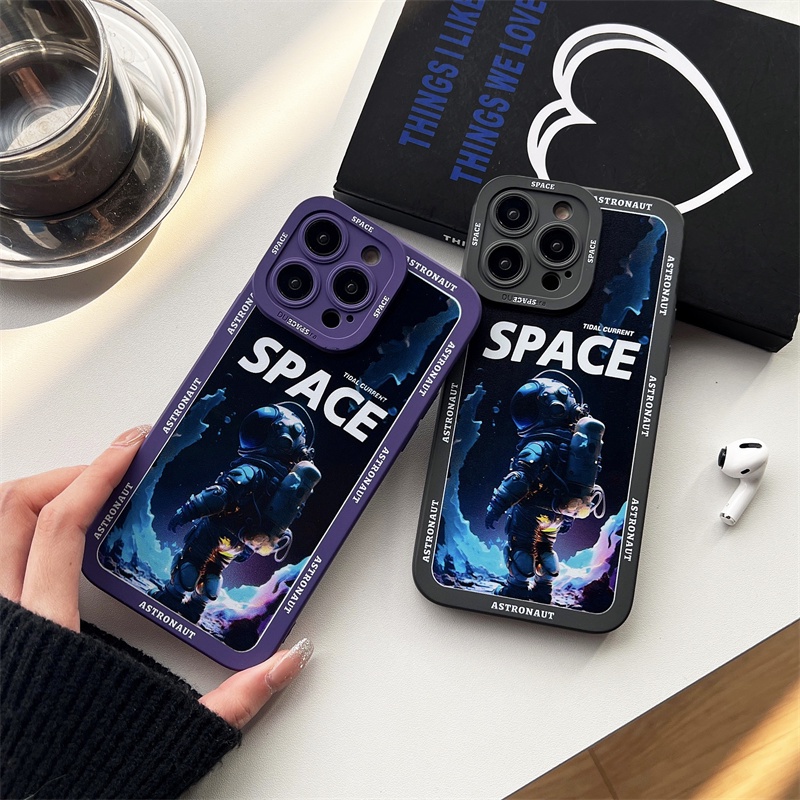 Ốp Điện Thoại Silicon Dẻo Hình Phi Hành Gia Cho iPhone 11 12 13 14 pro max xr x xs max 13 pro max 12 pro max 14 pro