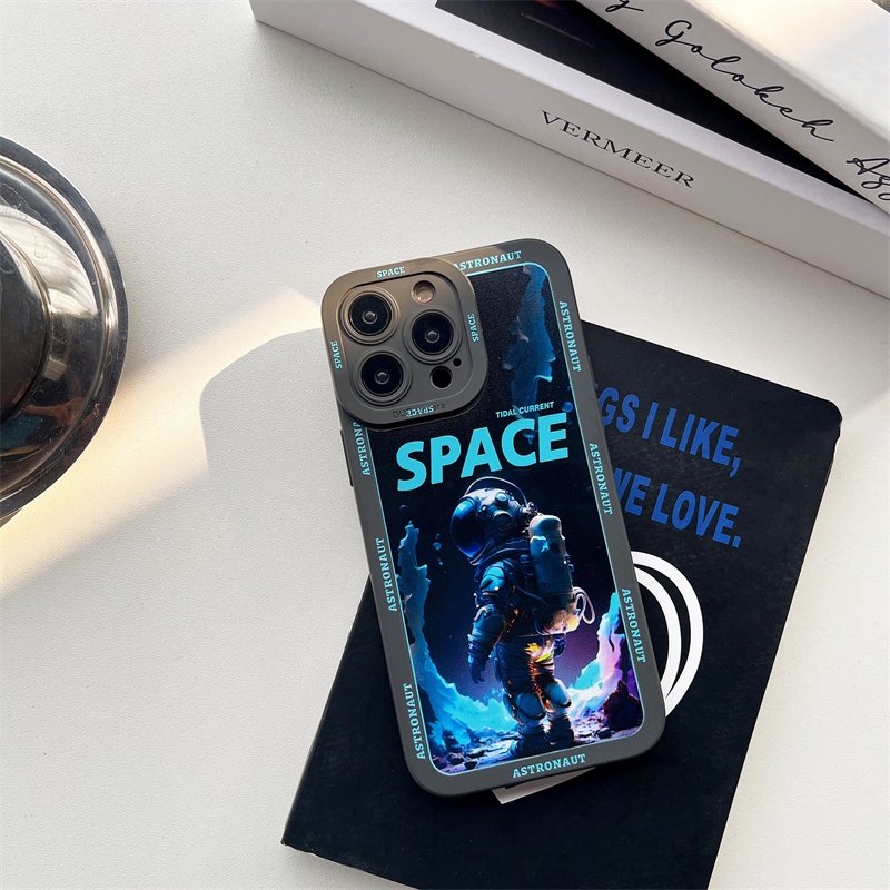 Ốp Điện Thoại Silicon Dẻo Hình Phi Hành Gia Cho iPhone 11 12 13 14 pro max xr x xs max 13 pro max 12 pro max 14 pro
