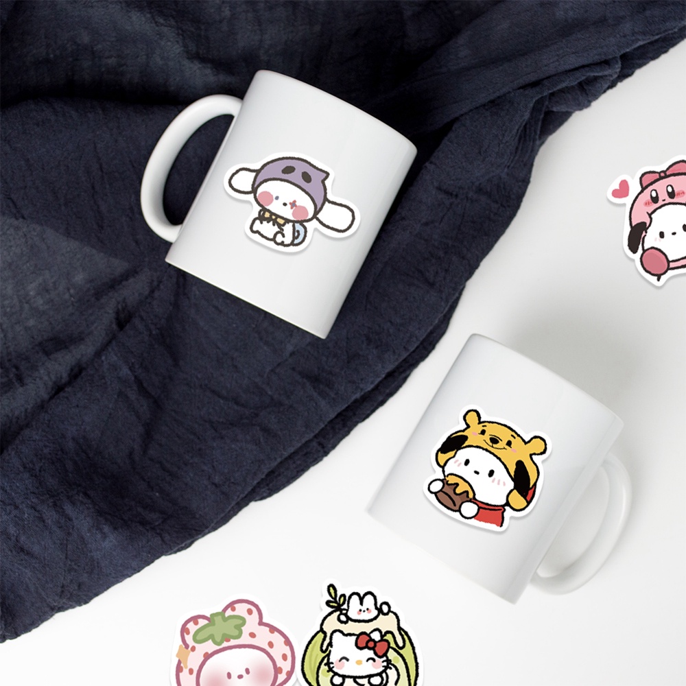 SANRIO Bộ 56 Miếng Dán Hello Kitty Cinnamoroll Kuromi My Melody Chống Thấm Nước