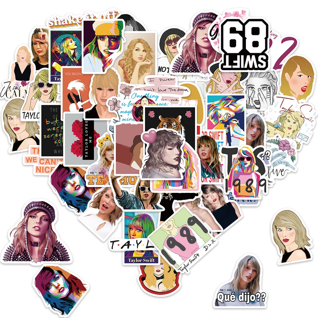Bộ 50 Miếng Dán Trang Trí Điện Thoại / Laptop / Sổ Tay DIY Hình Taylor New Album Midnights Bằng PVC