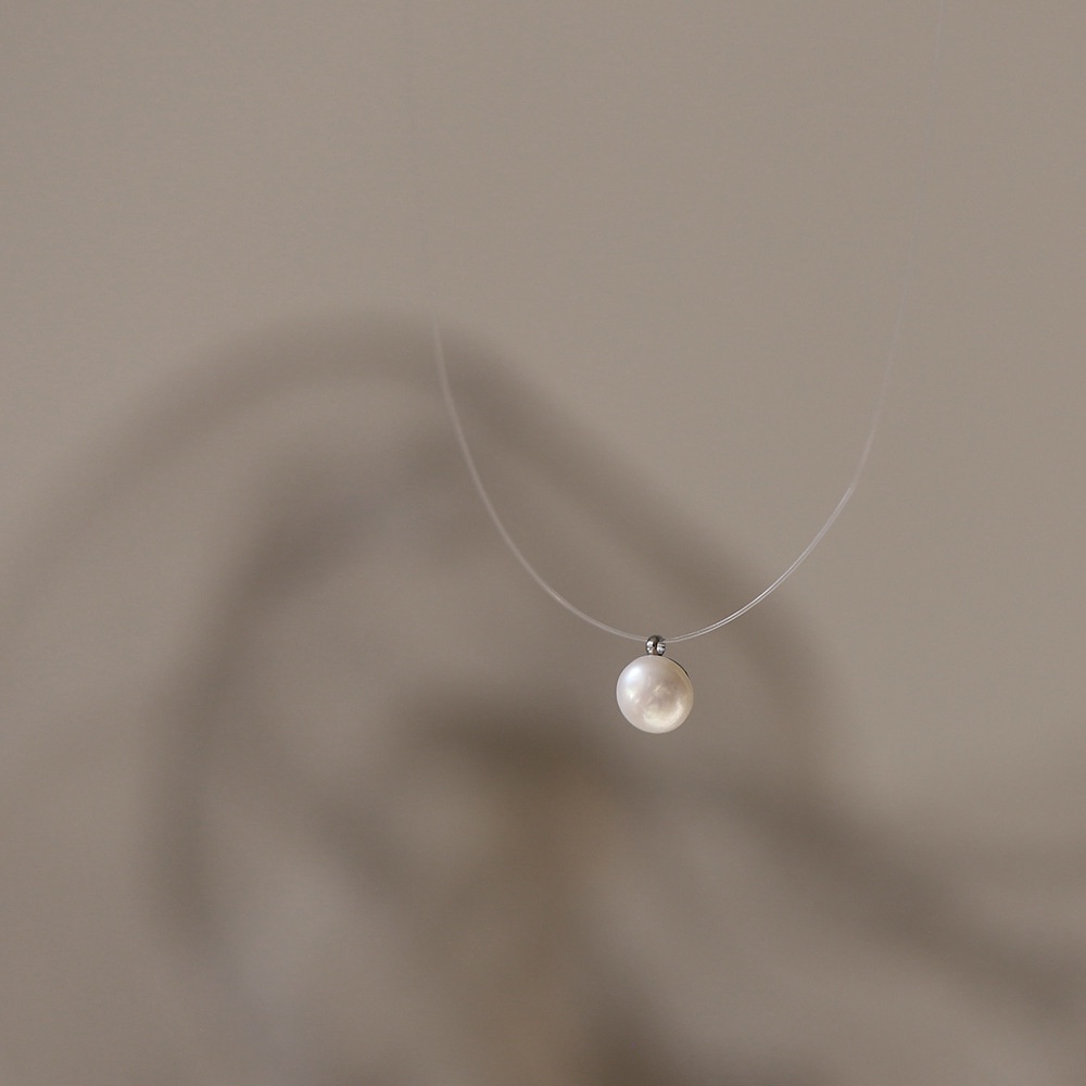 Dây Chuyền Thép Titan Đính Hạt Ngọc Trai Tự Nhiên Phong Cách Welfare Mùa Hè Xl475