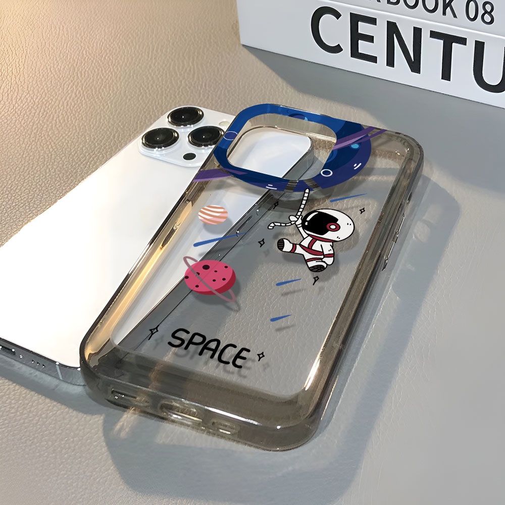 Ốp Điện Thoại Trong Suốt Hình Phi Hành Gia Không Gian Cho iphone 14 pro max 11 13 12 7 8 Plus X XR XSMax