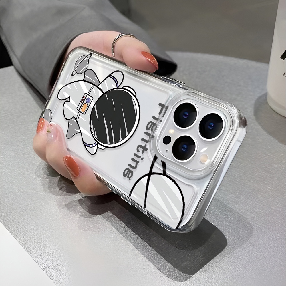 Ốp Điện Thoại Trong Suốt Hình Phi Hành Gia Bay Cho iphone 14 pro max 11 13 12 7 8 Plus X XR XSMax