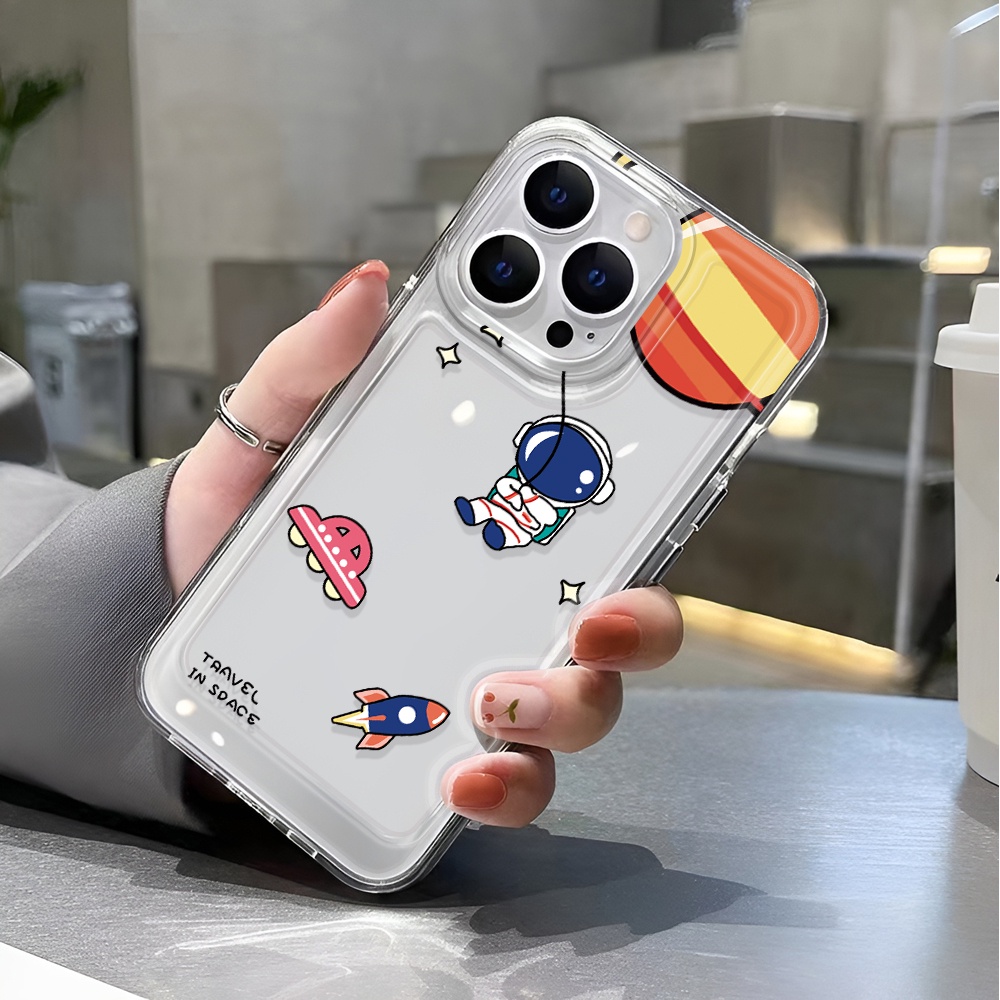 Ốp Điện Thoại Trong Suốt In Hình Phi Hành Gia Hoạt Hình Cho iphone 14 pro max 11 13 12 7 8 Plus X XR XSMax