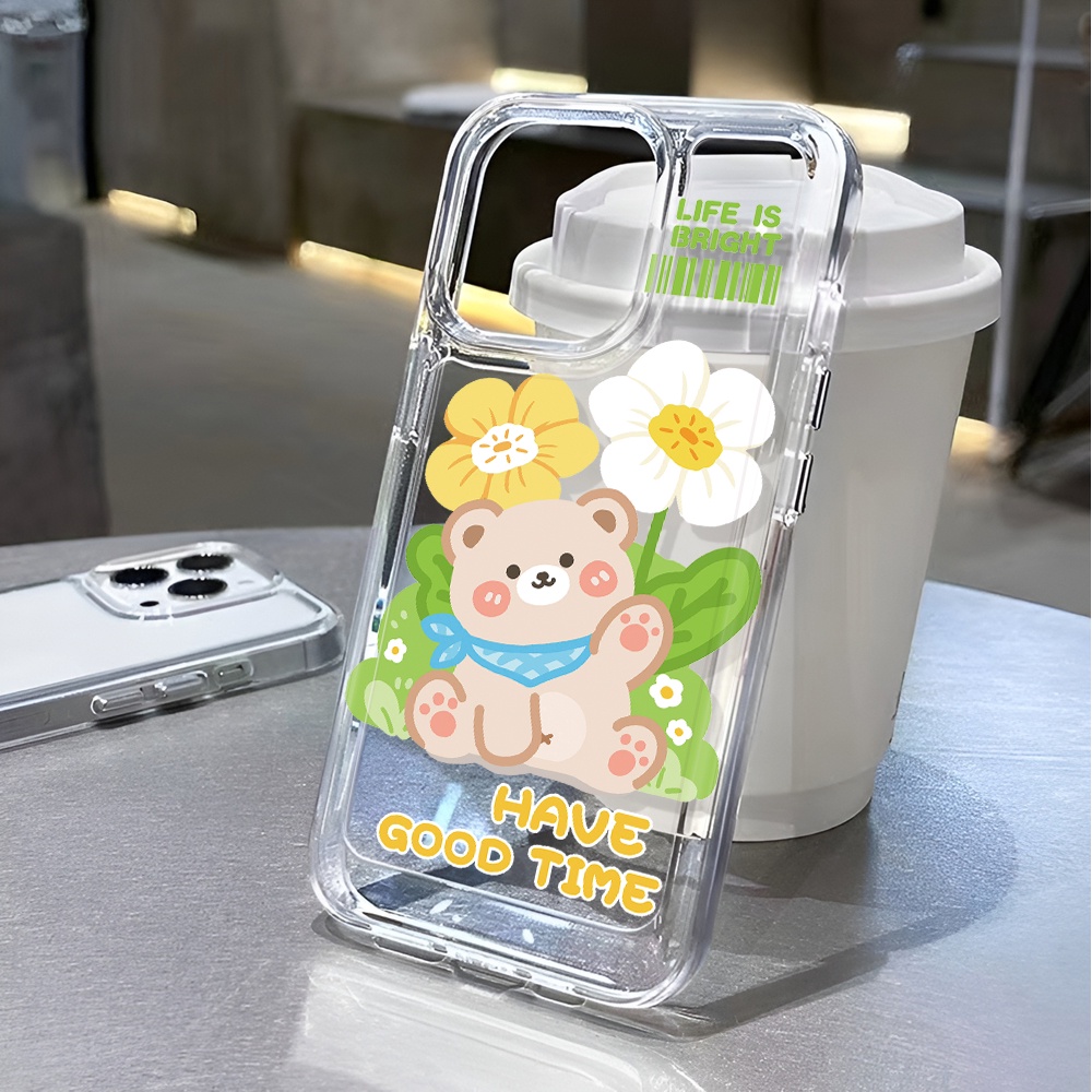 Ốp Điện Thoại Trong Suốt In Hình Gấu Hoạt Hình Cho iphone 14 pro max 11 13 12 7 8 Plus X XR XSMax