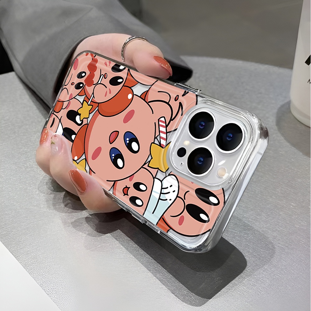Ốp Điện Thoại Trong Suốt Họa Tiết Hoạt Hình kirby Dễ Thương Cho iphone 14 pro max 11 13 12 7 8 Plus X XR XSMax