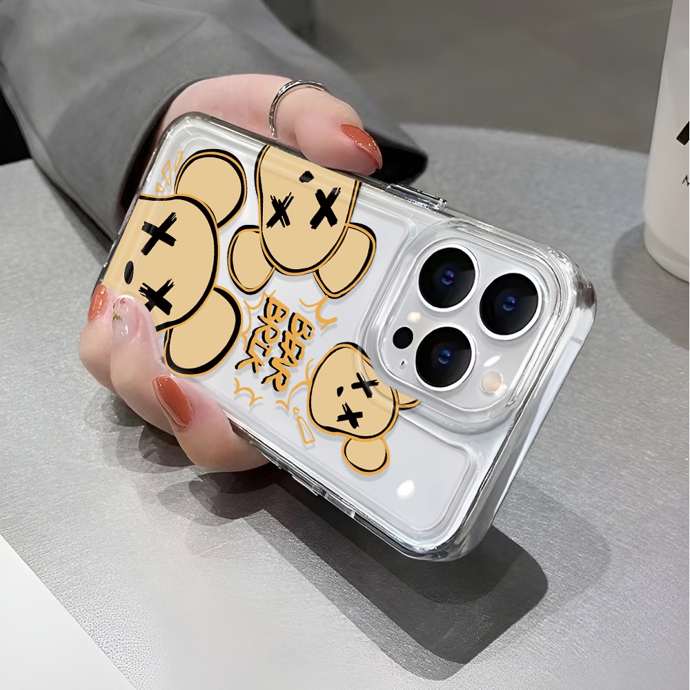 Ốp Điện Thoại Trong Suốt In Hình Gấu KAWS Cho iphone 14 pro max 11 13 12 7 8 Plus X XR XSMax