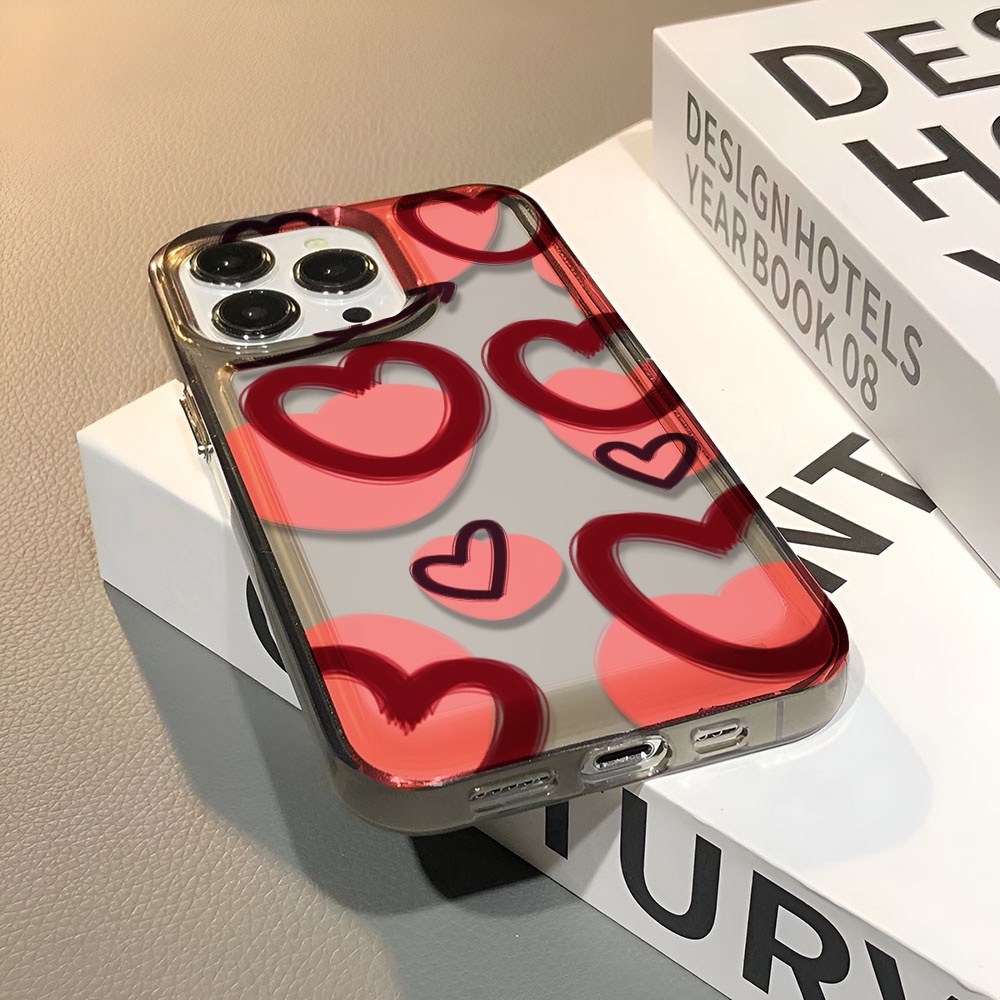 Ốp Điện Thoại Trong Suốt In Hình Trái Tim Cho iphone 14 pro max 11 13 12 7 8 Plus X XR XSMax