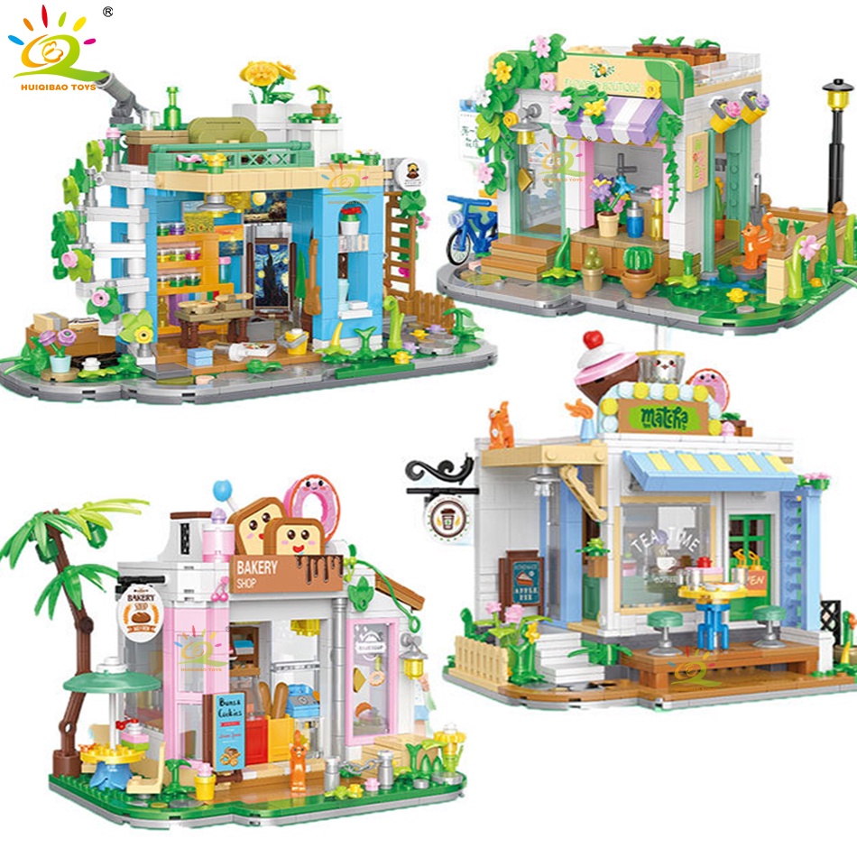 Bộ Đồ Chơi Lắp Ráp Mô Hình Cửa Hàng Hoa Mini DIY Dành Cho Trẻ Em