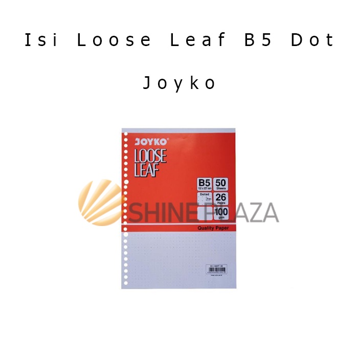 Joyko Loose Leaf Dot B5 26 Lỗ - Giấy Kết Dính Nạp Giấy Chấm B5 50 Tờ
