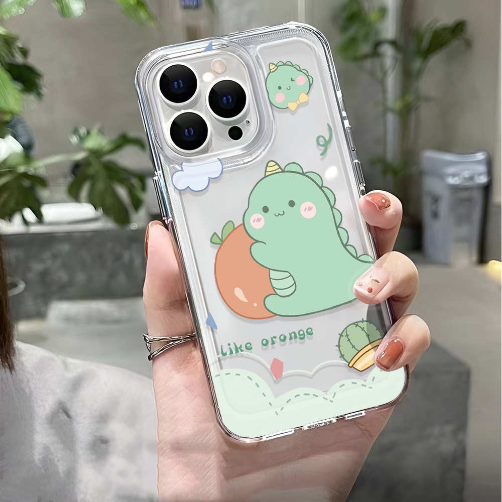 Ốp Điện Thoại Trong Suốt Hình Khủng Long Cho iphone 14 pro max 11 13 12 7 8 Plus X XR XSMax