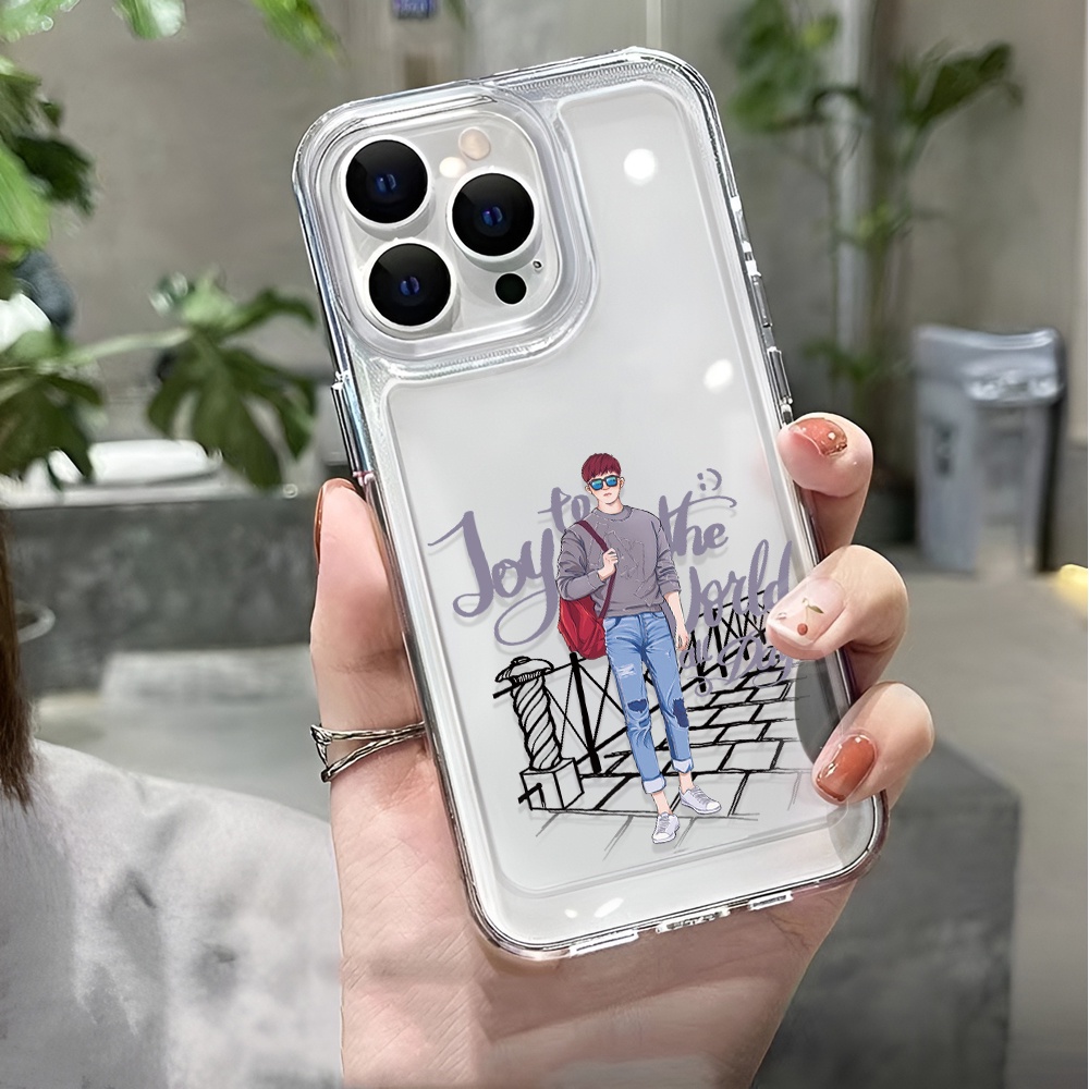 Ốp Điện Thoại Trong Suốt Hình Không Gian Cho iphone 14 pro max 11 13 12 7 8 Plus X XR XSMax