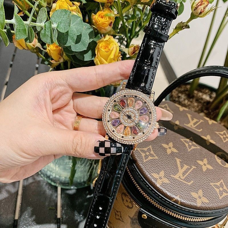 Đồng Hồ Đeo Tay Mặt Lớn Chống Thấm Nước Đính Kim Cương Toàn Diện Dành Cho Nữ
