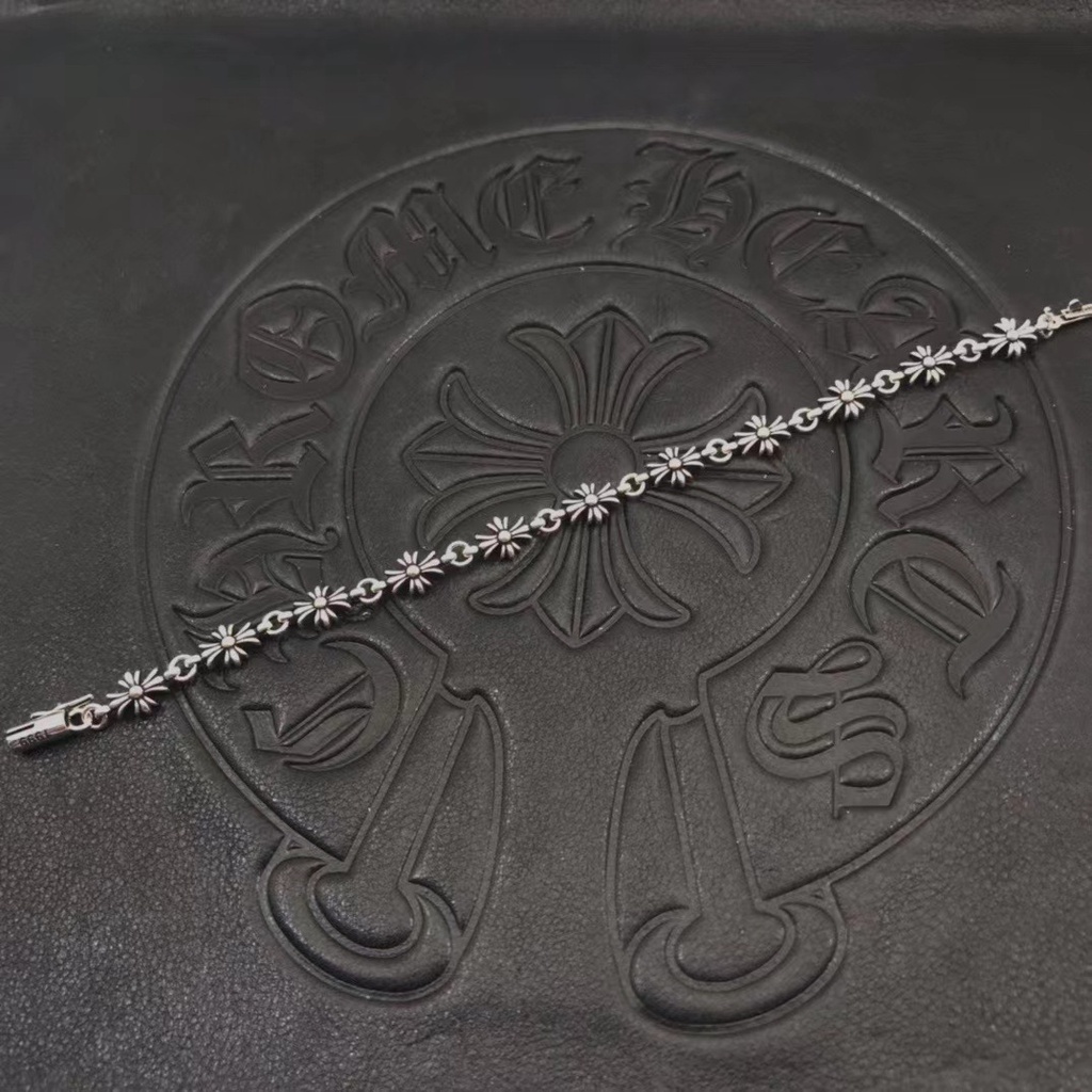 Chrome HEARTS Vòng Tay Mạ BạC 925 HìNh TráI Tim Sang TrọNg