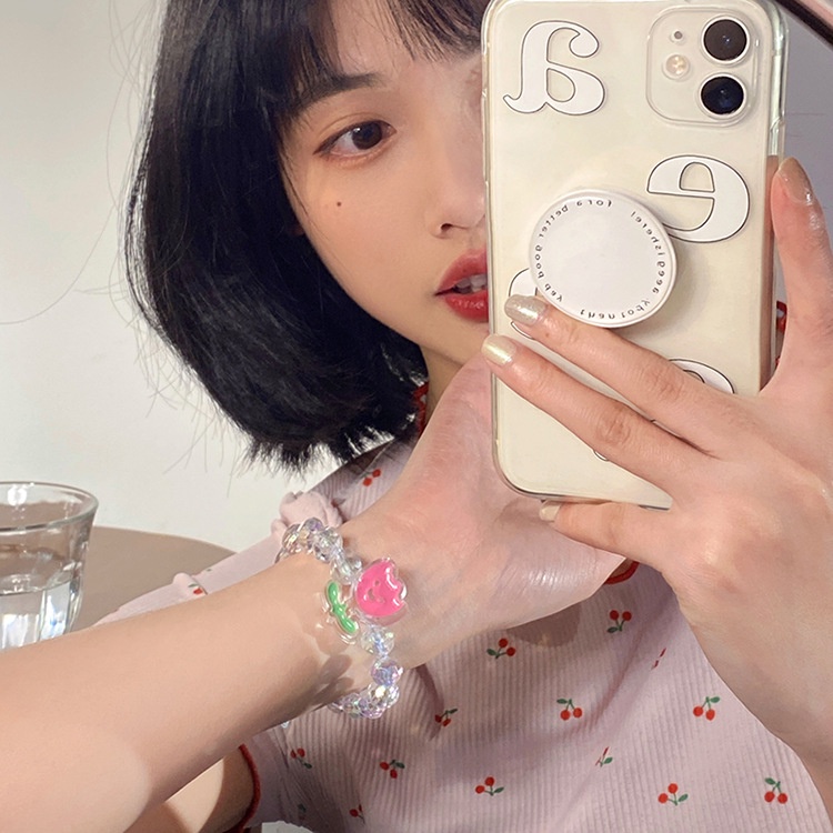 Vòng Tay Chuỗi Hạt Pha Lê Hình Hoa Tulip Và Ong Dễ Thương Thời Trang Mùa Hè