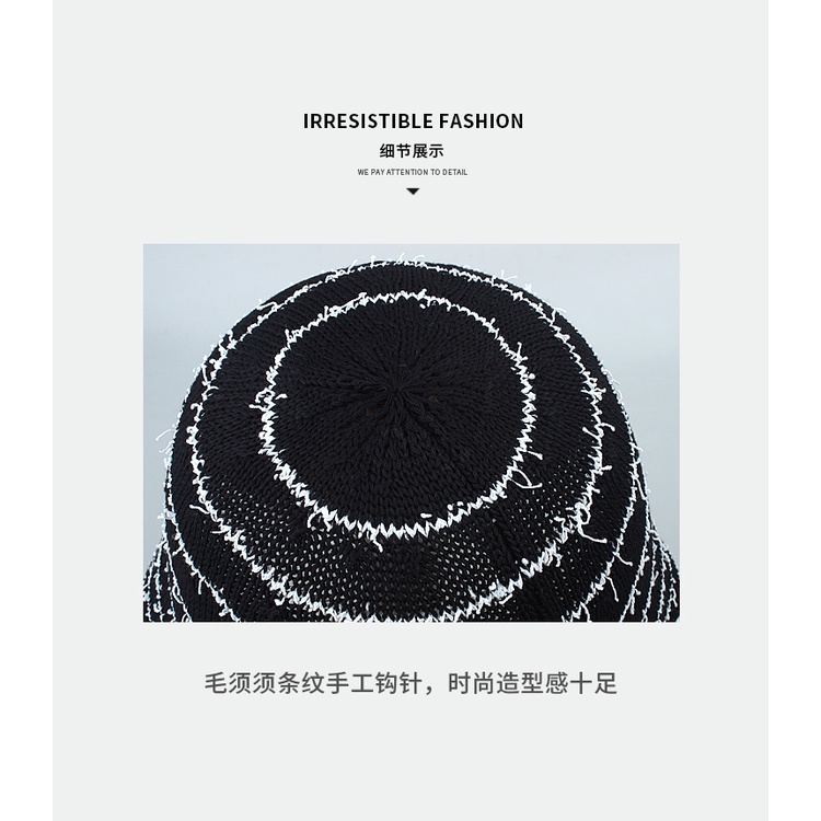 Nón Tai Bèo Dệt Kim Họa Tiết Kẻ Sọc Thời Trang Mùa Hè Hàn Quốc Cho Nữ