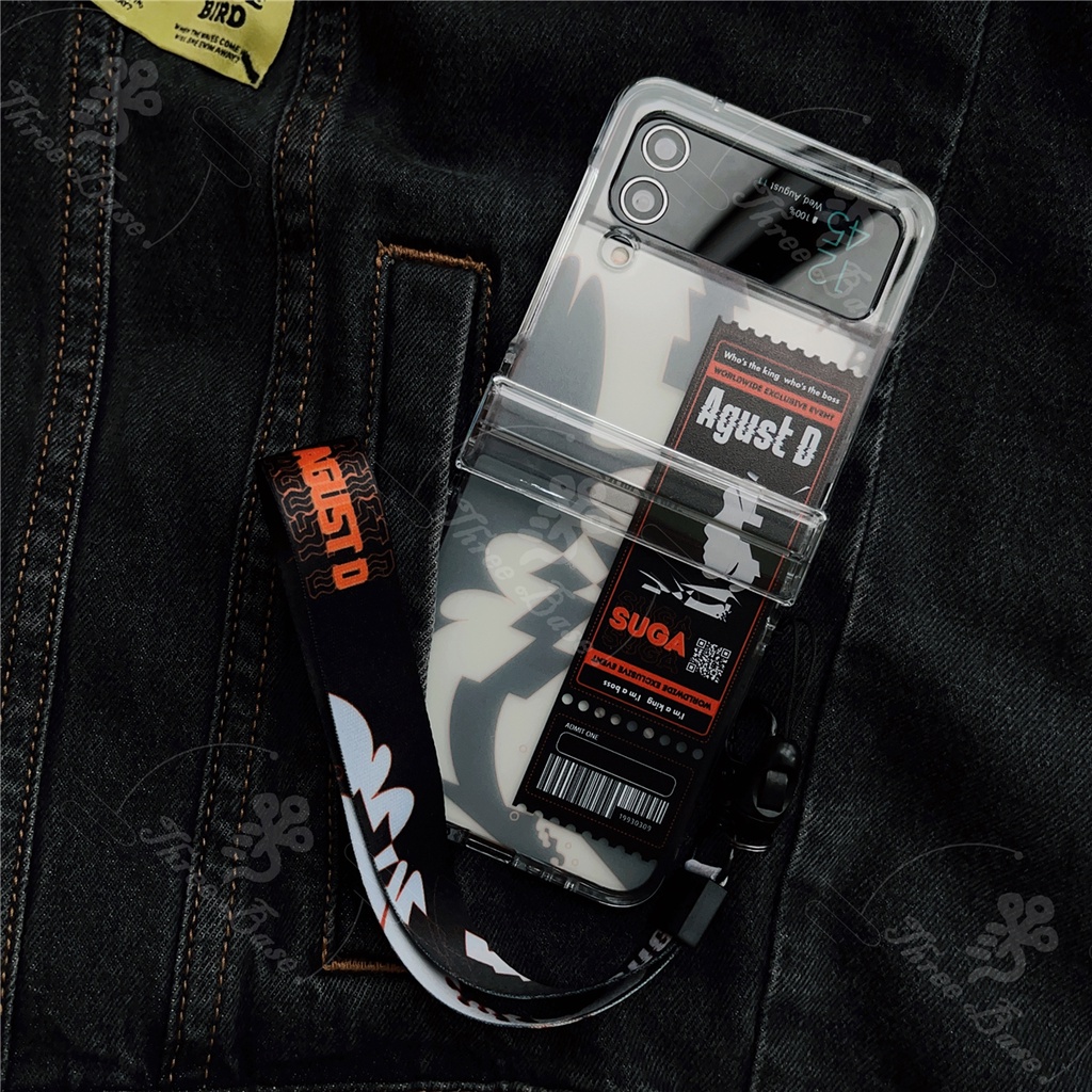 Ốp Điện Thoại Hình Vé SUGA AgustD Tour BTSS-7 Cho Samsung Zflip 3 Zflip 4 Zflip3 Zflip4