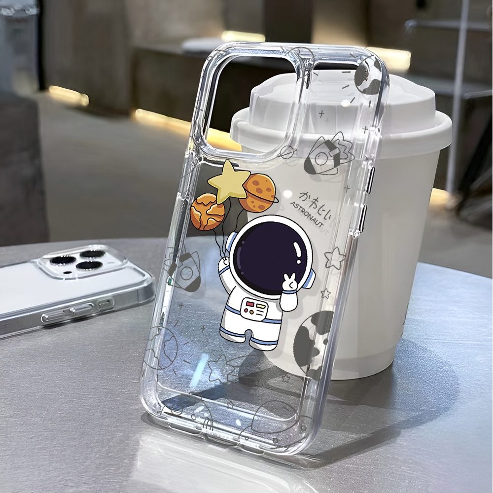 Ốp Điện Thoại Tpu Trong Suốt In Hình Nhà Du Hành Vũ Trụ Cho iphone 14 pro max 11 13 12 7 8 Plus X XR XSMax