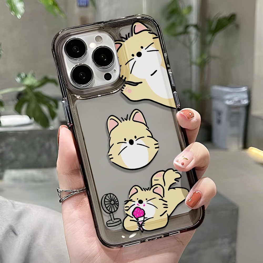 Ốp Điện Thoại Trong Suốt In Hình Mèo Hoạt Hình Cho iphone 14 pro max 11 13 12 7 8 Plus X XR XSMax