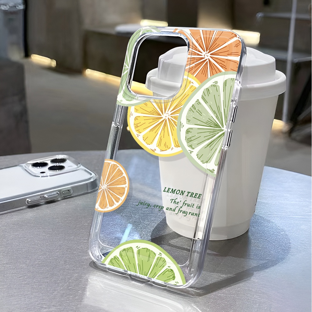 Ốp Điện Thoại Trong Suốt In Hình Quả Cam / Chanh Thời Trang Cho iphone 14 pro max 11 13 12 7 8 Plus X XR XSMax