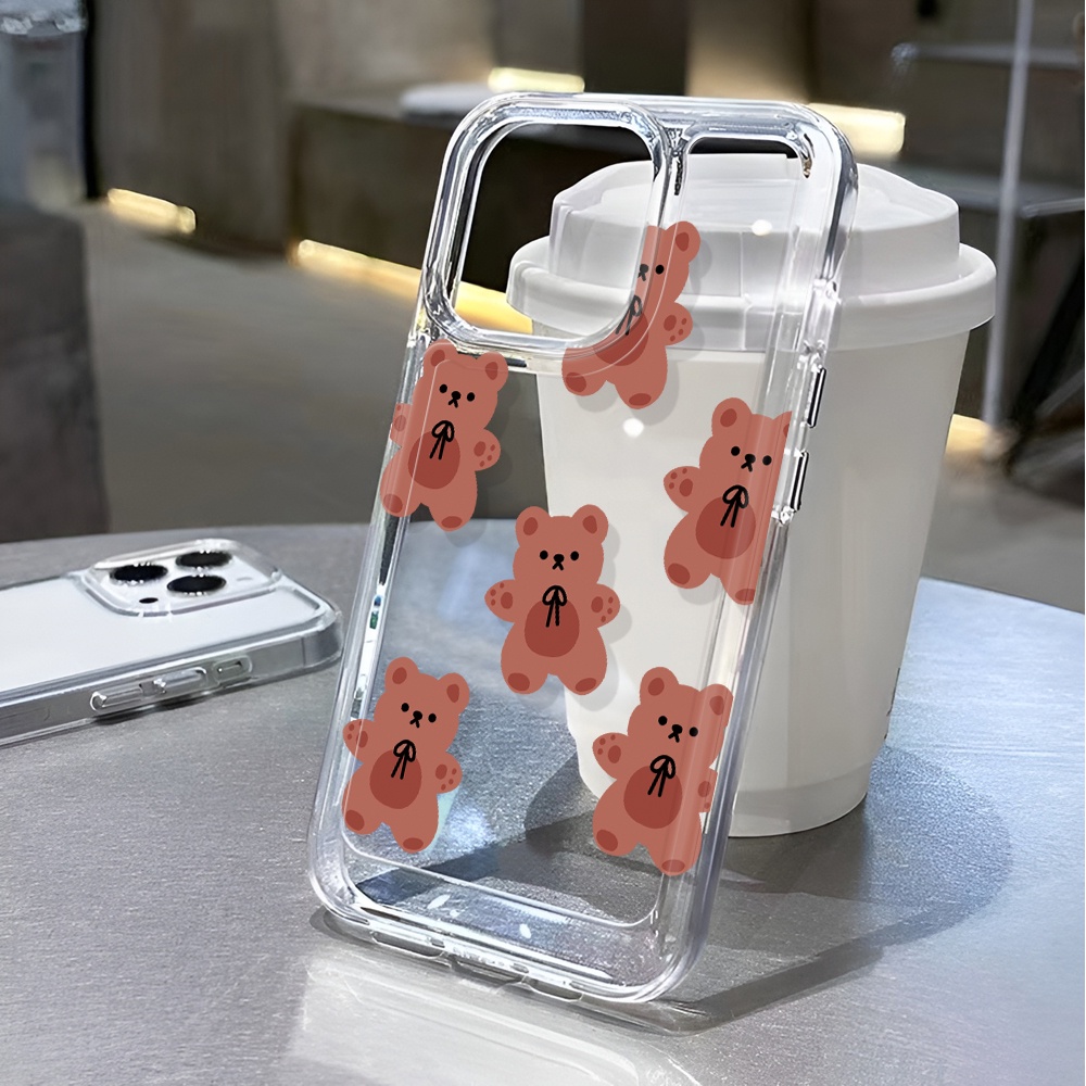Ốp Điện Thoại Trong Suốt Hình Gấu Nâu Cho iphone 14 pro max 11 13 12 7 8 Plus X XR XSMax
