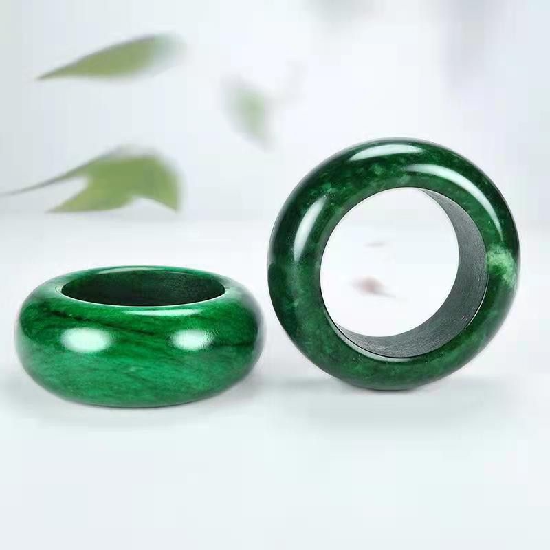 Guizhou Cuigan Qingtielongsheng Nhẫn Ngọc Bích Tự Nhiên Màu Sắc Cho Nam