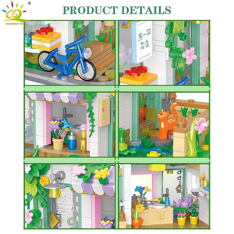 Bộ Đồ Chơi Lắp Ráp Mô Hình Cửa Hàng Hoa Mini DIY Dành Cho Trẻ Em