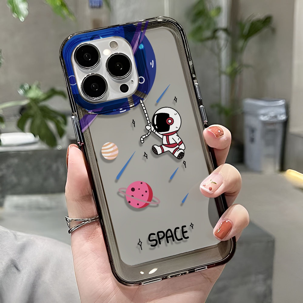 Ốp Điện Thoại Trong Suốt Hình Phi Hành Gia Không Gian Cho iphone 14 pro max 11 13 12 7 8 Plus X XR XSMax