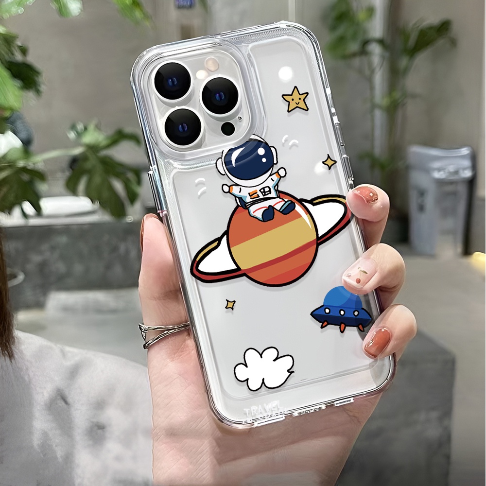 Ốp Điện Thoại Trong Suốt Hình Phi Hành Gia Cho iphone 14 pro max 11 13 12 7 8 Plus X XR XSMax