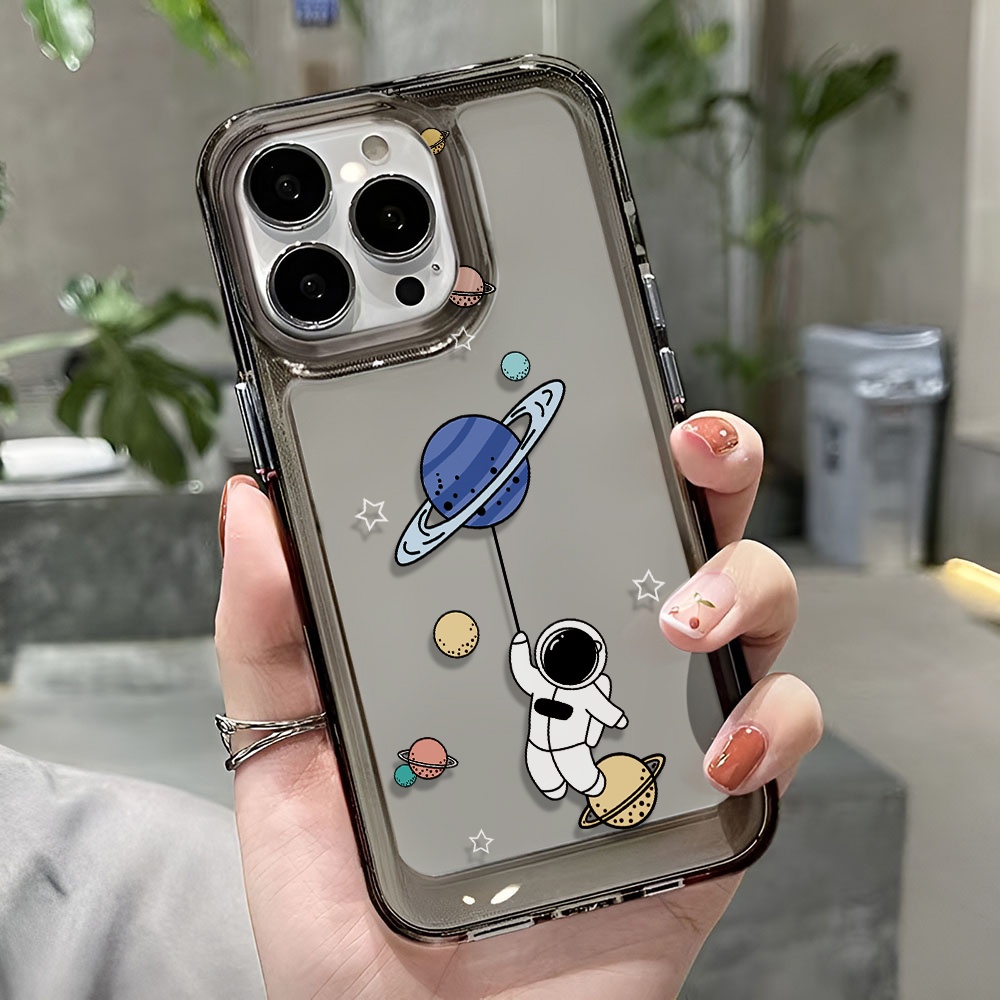 Ốp Điện Thoại Trong Suốt Hình Phi Hành Gia Không Gian Cho iphone 14 pro max 11 13 12 7 8 Plus X XR XSMax