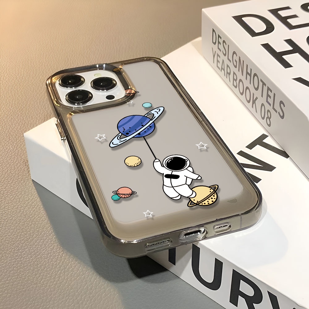 Ốp Điện Thoại Trong Suốt Hình Phi Hành Gia Không Gian Cho iphone 14 pro max 11 13 12 7 8 Plus X XR XSMax