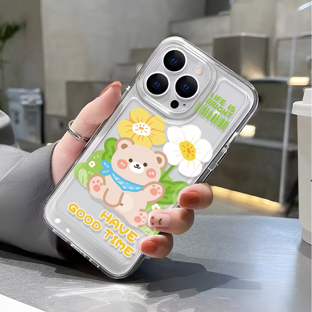 Ốp Điện Thoại Trong Suốt In Hình Gấu Hoạt Hình Cho iphone 14 pro max 11 13 12 7 8 Plus X XR XSMax