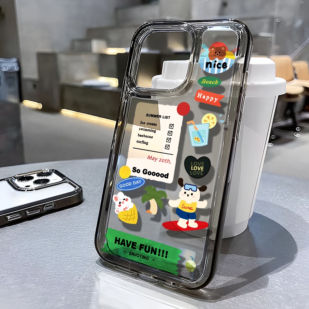 Ốp Điện Thoại Trong Suốt In Hình Gấu Hoạt Hình Cho iphone 14 pro max 11 13 12 7 8 Plus X XR XSMax
