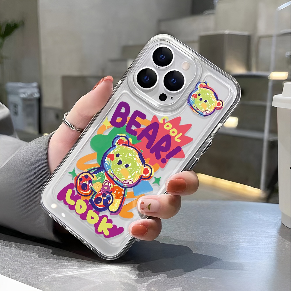 Ốp Điện Thoại Trong Suốt In Hình Gấu Hoạt Hình Dễ Thương Cho iphone 14 pro max 11 13 12 7 8 Plus X XR XSMax