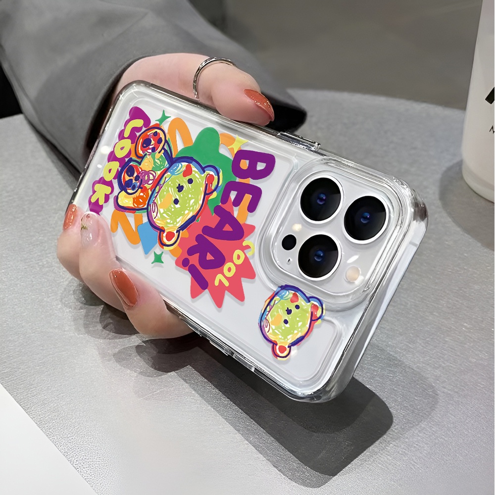 Ốp Điện Thoại Trong Suốt In Hình Gấu Hoạt Hình Dễ Thương Cho iphone 14 pro max 11 13 12 7 8 Plus X XR XSMax